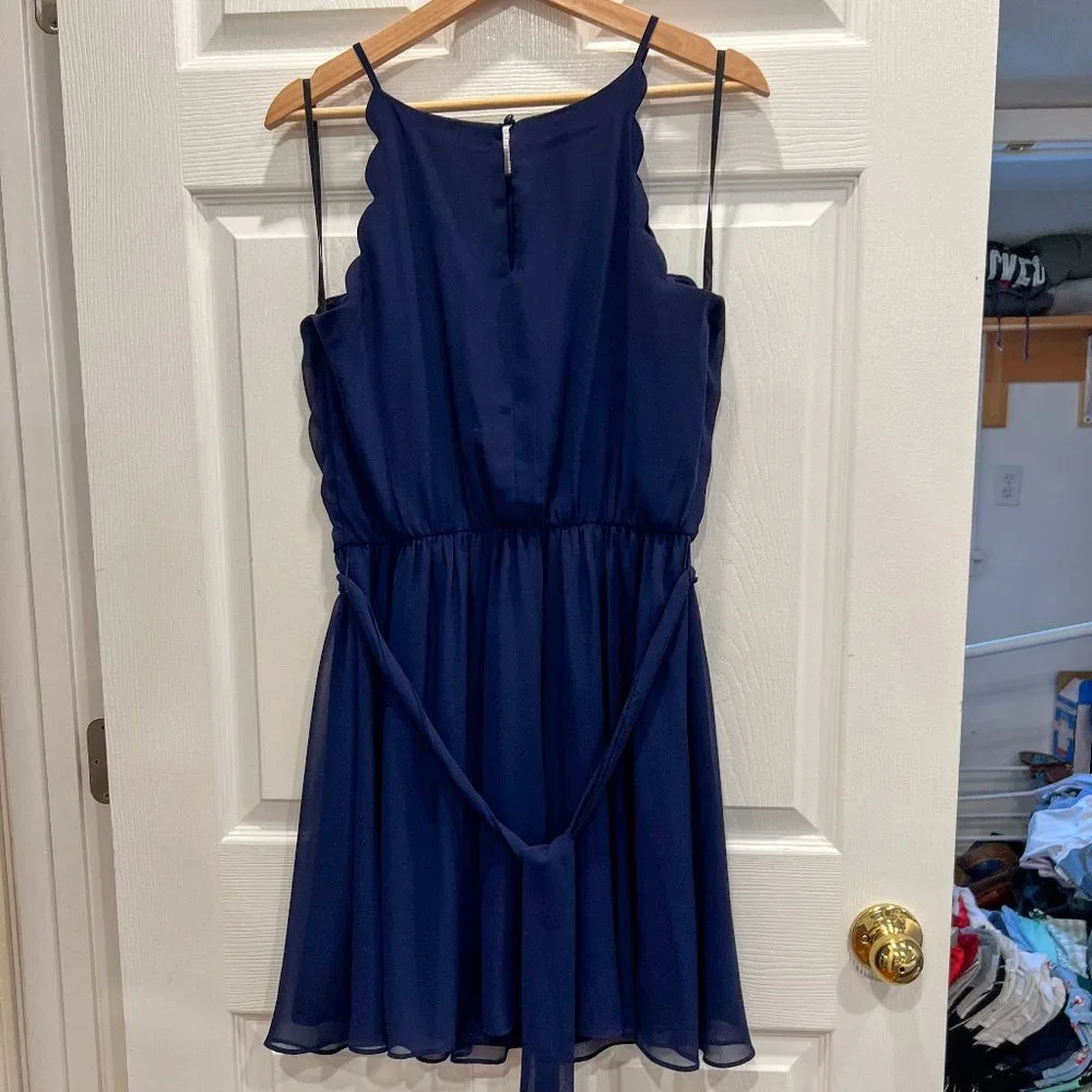 Iz Byer Scalloped Edge A-Line Dress, Size L - Picture 5 of 7